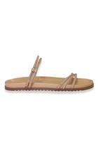 Sandália Papete Nude Brilho Rose CL FLAT Sandália Papete Nude Brilho Rose CL FLAT
