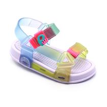 Sandália Papete Plugt Infantil Menina BoraBora Degradê Lilás Anatomica e Confortavel Macia Ortopedica