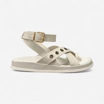 Sandália Papete Rasteira Moleca De Dedo Off White