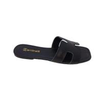 Sandalia Papete Rasteira Tira H Feminina Casual Santinelli 89810 Sandalia Papete Rasteira Tira H Feminina Casual Santinelli 89810