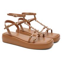 Sandália Papete Salto Baixo FlatForm Anabella Plataforma Com Detalhe De Spike Leve Macia Moda Atual Blogueira 2024