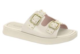 Sandália papete slide feminina moleca 5506.101 com ajuste em fivela