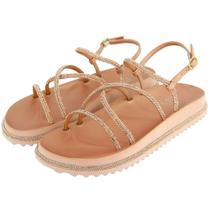 Sandália Papete Slide Feminino Pedras Strass Top