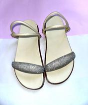 Sandalia Papete Strass Bananinha com traseira Duas formas de usar regulador rasteirinha feminina confortavel