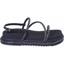 Sandália Papete Strass Feminina Flatform Tirinhas Brilhos Sandália Papete Strass Feminina Flatform Tirinhas Brilhos
