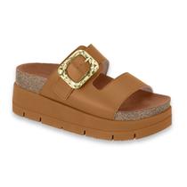 Sandalia Papete Tamanco Feminino Moleca Sola Alta Tira Fivela Moda Ref: 5513.103