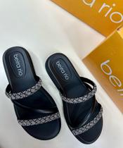 Sandália Papete Tiras em Brilhos Strass Pedrinha Beira Rio Sandália Papete Tiras em Brilhos Strass Pedrinha Beira Rio