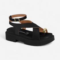 Sandália Papete Vizzano De Dedo Preta