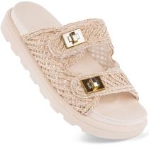 Sandália Papete Vizzano Feminina Palha Original 6510-119 Cor:MoccaTamanho:37