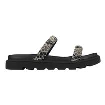 Sandália Papete Vizzano Flat Form Tiras Metalizada