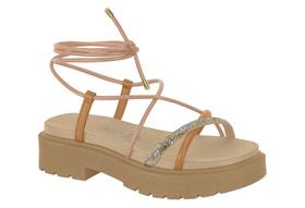 Sandália Papete Vizzano Flatform Brilho de Amarrar