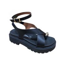 Sandalia Papete Vizzano Flatform Feminina Tratorada Macia