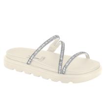 Sandália Papete Vizzano Pedrarias Feminina Estilosa Com Strass e Brilho Flatform