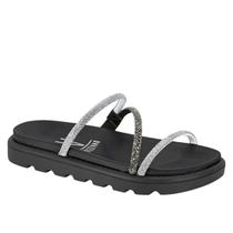 Sandália Papete Vizzano Pedrarias Feminina Estilosa Com Strass e Brilho Flatform Sandália Papete Vizzano Pedrarias Feminina Estilosa Com Strass e Brilho Flatform