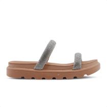 Sandália Papete Vizzano Tira Pronta Strass Feminina