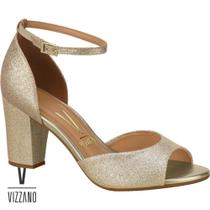 Sandália Peep Toe Feminino Vizzano Salto Médio Ref. 6262406