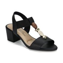 Sandália Peep Toe Salto Bloco com Pedraria Feminina Modare