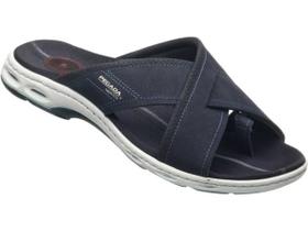 Sandália Pegada Em Couro Azul Masculino Adulto Ref 130643-06