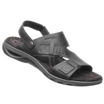 Sandália Pegada Masculina De Couro Papete Anatômica Preta 131662