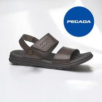 Sandália Pegada Masculina em Couro Cravo 134203