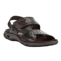 Sandália Pegada Masculino em Couro Solado Costurado
