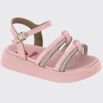 Sandália Pepete Baby Flat Meninas Strass Molekinha 2733.103.28249 Sandália Pepete Baby Flat Meninas Strass Molekinha 2733.103.28249