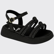 Sandália Pepete Baby Flat Meninas Strass Molekinha 2733.103.28249 Sandália Pepete Baby Flat Meninas Strass Molekinha 2733.103.28249