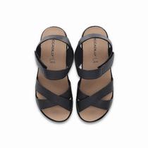 Sandália piccadilly anabela spa 2 palmilhas preto 568061-11