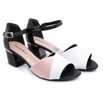 Sandália Piccadilly Preto/Rose Ref.: 542074