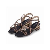 Sandalia Piccadilly Salto Baixo 475011 Onça Nude