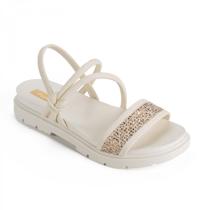 Sandalia Pink Cats Infantil V5742 Menina Creme