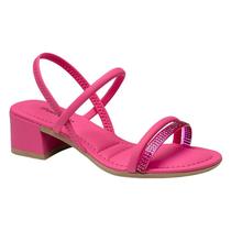 Sandália Pink Cats Tira Strass Elástico