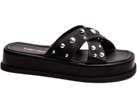 Sandalia Plataforma 4cm Elegancia e Estilo Unico Preto