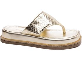 Sandalia Plataforma 4cm Luxo e Alto Estilo em Croco Dourado