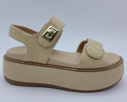 Sandalia Plataforma Bege