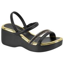 Sandalia Plataforma Beira Rio Original Sandalia De Salto Strass Conforto Elastico Dia A Dia Casual Lancamento