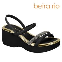 Sandalia Plataforma Beira Rio Original Sandalia De Salto Strass Conforto Elastico Dia A Dia Casual Lancamento