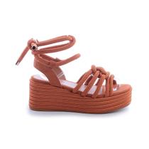 Sandália Plataforma Corda Thaila Marrom Conhaque Sandália Plataforma Corda Thaila Marrom Conhaque