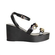 Sandália Plataforma Dm Summer Preta Tachas