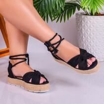 Sandalia Plataforma Feminina Amarrar Corda Original Samdar