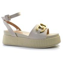 Sandália Plataforma Feminina Cazzualen Off White 199-11851