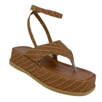 Sandália Plataforma Feminina Flatform Tiras Largas Chinelo