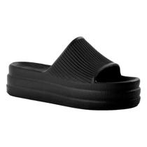 Sandália Plataforma Feminino Eva Leve Macio Conforto Tamanco Preto