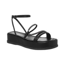 Sandalia Plataforma Papete Flatform Feminina Brilhante Moda