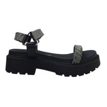 Sandália Plataforma Tratorada Feminino Vizzano 6499.103 Preto Sandália Plataforma Tratorada Feminino Vizzano 6499.103 Preto