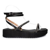 Sandália Plataforma Vizzano Feminino Tiras Strass Casual 6492.305