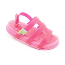 Sandália Plugt Infantil Menina Mini Bizz Colors Pink Neon Leve e Confortavel Impermeável