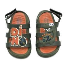 Sandália Plugt Mini Bizz Dinossauro Verde Militar 201.014 Sandália Plugt Mini Bizz Dinossauro Verde Militar 201.014