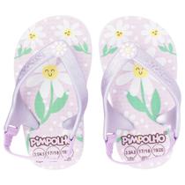 Sandália Praiana Baby Lilás/Flores Feminino Pimpolho