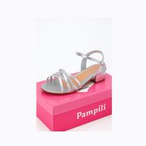 Sandália Prata Fancy com Tiras Infantil Feminina Pampili 526066000